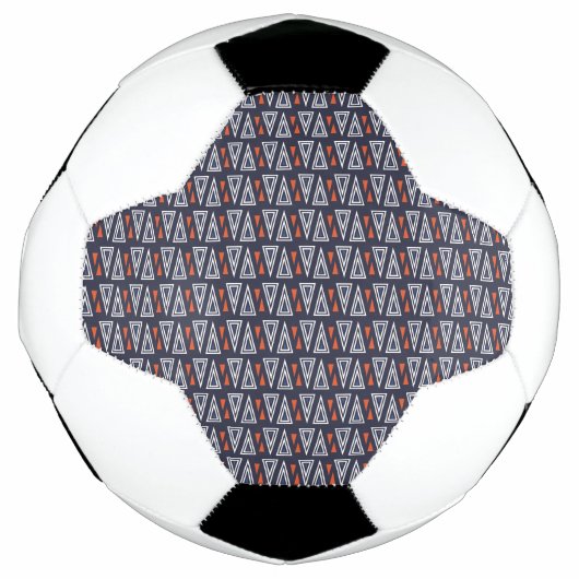 Dark Blue und Red Geometric Triangle Pattern Fußball (Vorderseite)