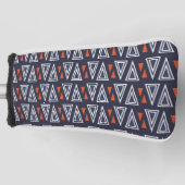 Dark Blue und Red Geometric Triangle Pattern Golf Headcover (Vorderseite)