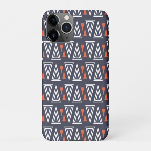 Dark Blue und Red Geometric Triangle Pattern iPhone Hülle (Rückseite)