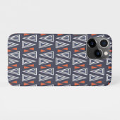 Dark Blue und Red Geometric Triangle Pattern iPhone Hülle (Rückseite (Horizontal))