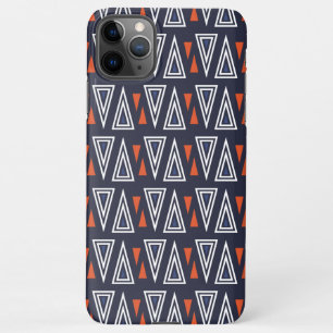 Dark Blue und Red Geometric Triangle Pattern iPhone 11Pro Max Hülle