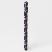 Dark Blue und Red Geometric Triangle Pattern iPhone Hülle (Rechte Seite)