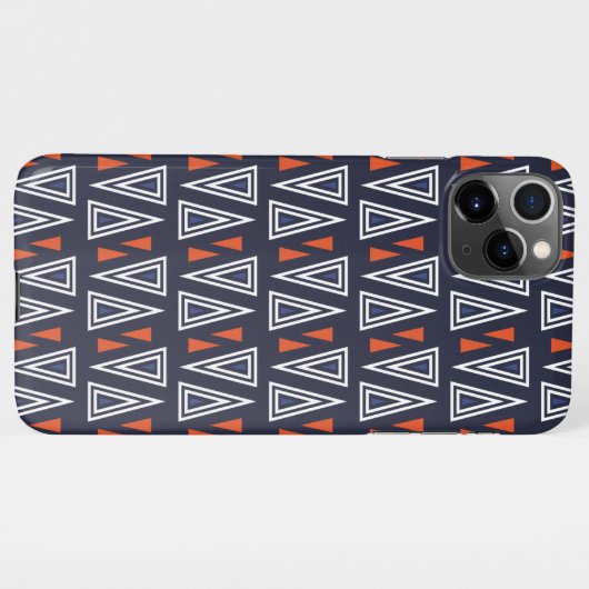 Dark Blue und Red Geometric Triangle Pattern iPhone Hülle (Rückseite (Horizontal))
