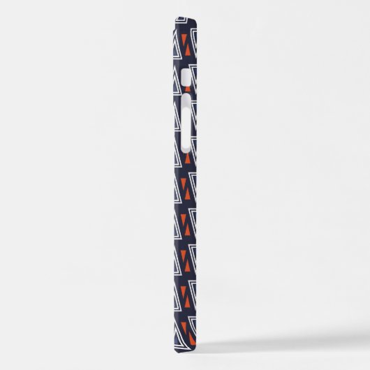 Dark Blue und Red Geometric Triangle Pattern iPhone Hülle (Linke Seite)