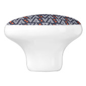 Dark Blue und Red Geometric Triangle Pattern Keramikknauf (Seitenansicht)