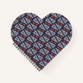 Dark Blue und Red Geometric Triangle Pattern Notizblock (Vorderseite)