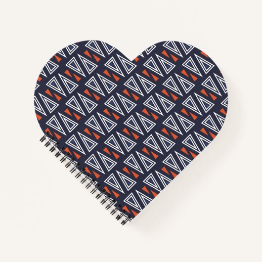 Dark Blue und Red Geometric Triangle Pattern Notizblock (Vorderseite)
