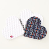 Dark Blue und Red Geometric Triangle Pattern Notizblock (Innenseite)