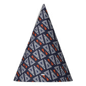 Dark Blue und Red Geometric Triangle Pattern Partyhütchen (Links)