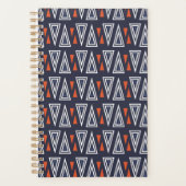 Dark Blue und Red Geometric Triangle Pattern Planer (Vorderseite)