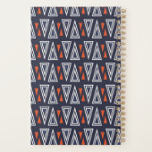 Dark Blue und Red Geometric Triangle Pattern Planer (Rückseite)