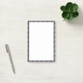 Dark Blue und Red Geometric Triangle Pattern Post-it Klebezettel (Büro)