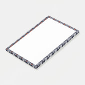 Dark Blue und Red Geometric Triangle Pattern Post-it Klebezettel (angewinkelt)