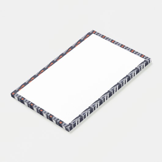 Dark Blue und Red Geometric Triangle Pattern Post-it Klebezettel (angewinkelt)