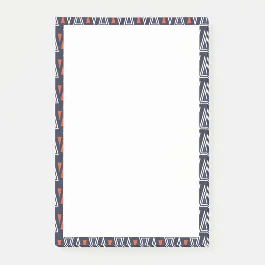 Dark Blue und Red Geometric Triangle Pattern Post-it Klebezettel (Vorderseite)