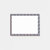 Dark Blue und Red Geometric Triangle Pattern Post-it Klebezettel (Vorderseite)