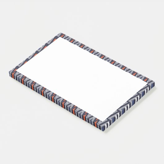 Dark Blue und Red Geometric Triangle Pattern Post-it Klebezettel (angewinkelt)