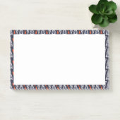 Dark Blue und Red Geometric Triangle Pattern Post-it Klebezettel (Büro)