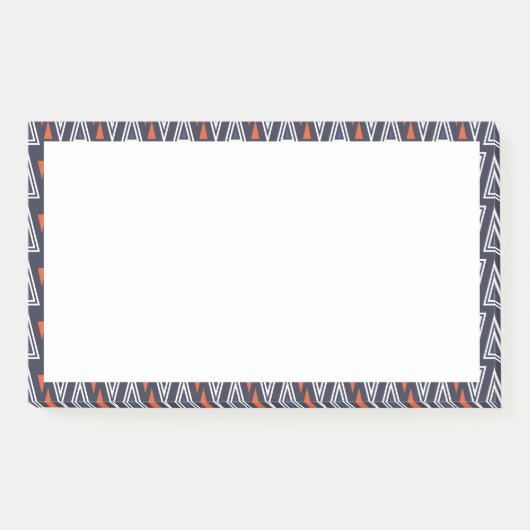 Dark Blue und Red Geometric Triangle Pattern Post-it Klebezettel (Vorderseite)