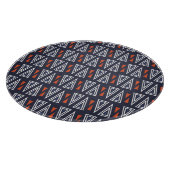 Dark Blue und Red Geometric Triangle Pattern Schneidebrett (Ecke)