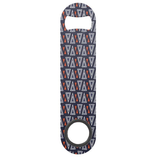 Dark Blue und Red Geometric Triangle Pattern Speed Flaschenöffner (Vorderseite)