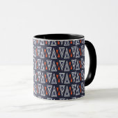 Dark Blue und Red Geometric Triangle Pattern Tasse (VorderseiteRechts)