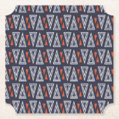 Dark Blue und Red Geometric Triangle Pattern Untersetzer (Vorderseite)