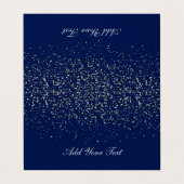 Dark Blue und Silver Confetti | PLATZKARTEN Visitenkarten (Außenseite Aufgefaltet)
