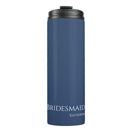 Dark Blue und White Bridesmaid- Thermosbecher (Vorderseite)