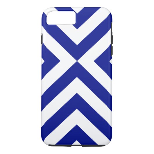 Dark Blue und White Chevrons Case-Mate iPhone Hülle (Rückseite)