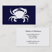 Dark Blue und White Crab Form Visitenkarte (Vorne/Hinten)