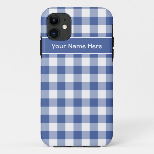 Dark Blue und White Karo Gingham Pattern Case-Mate iPhone Hülle (Rückseite)