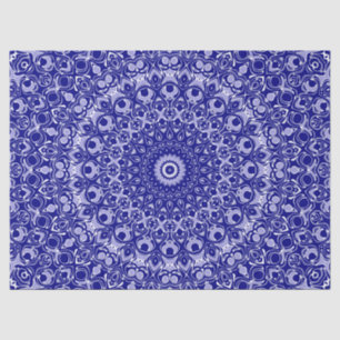 Dark Blue und White Mandala Design Kaleidoscope Seidenpapier