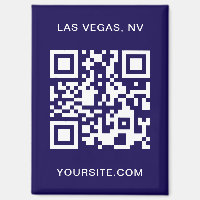 Dark Blue und White Modern QR Code Promo