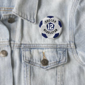 Dark Blue und White Soccer Sport Ball Button (Beispiel)