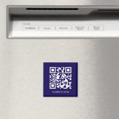Dark Blue und White Website QR Code Promo Magnet (In Situ (Geschirrspüler))