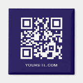 Dark Blue und White Website QR Code Promo Magnet (Vorne)