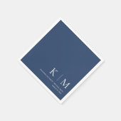 Dark Blue und White Wedding- Serviette (Ecke)