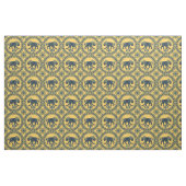 Dark Blue und Yellow Lion of St. Julian Stoff (Yard (91,4 cm))