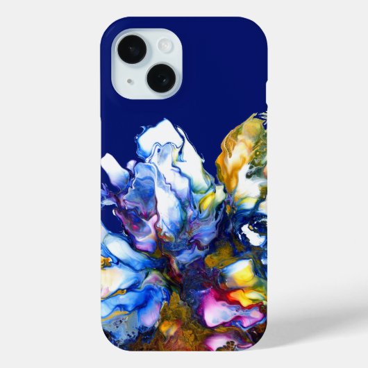 Dark Blue Vibrann Abstrakt Fluid Art Case-Mate iPhone Hülle (Rückseite)