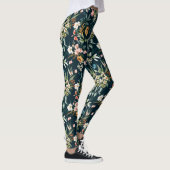 Dark Blue Vintag Style Garden Blume Muster Leggings (Rechts)