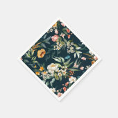 Dark Blue Vintag Style Garden Blume Muster Serviette (Ecke)
