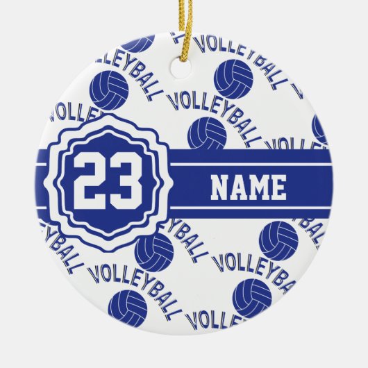 Dark Blue Volleyball Keramikornament (Vorne)