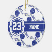 Dark Blue Volleyball Keramikornament (Links)