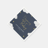 Dark Blue Watercolor Clouds Boy Baby Dusche Serviette (Ecke)