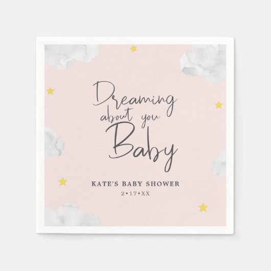 Dark Blue Watercolor Clouds Boy Baby Dusche Serviette (Vorderseite)