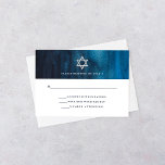 Dark Blue Watercolor Look Bar Mitzvah UAWG RSVP Karte<br><div class="desc">Diese Bar Mitzvah RSVP Karten zeichnen sich durch ein elegantes Aquarellbild aus,  das in einem stilvollen dunkelblauen Farbton mit einem silbernen Stern von David gehalten wird.</div>