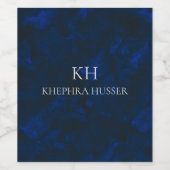 Dark Blue Watercolor Weinetikett (Einzelnes Label)