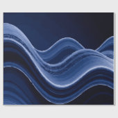 Dark Blue Wave Pattern – Modern Elegant Gift Geschenkpapier (Flach)