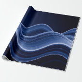 Dark Blue Wave Pattern – Modern Elegant Gift Geschenkpapier (Ungerollt)